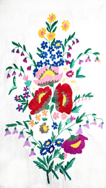 istock Ukrainian folk embroidery, handmade 878632950