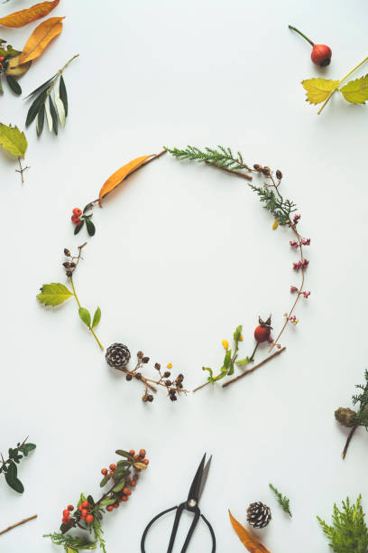 Floral winter wreath