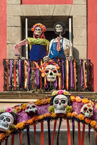Ornamental models in balcony in a traditional fiesta