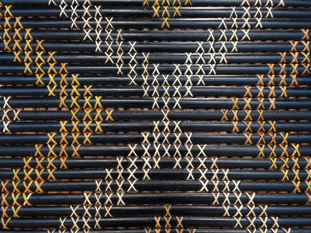 マオリ族の織物のアートワーク - new zealand flax ストックフォトと画像