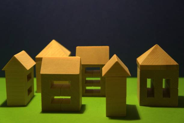 istock Wooden houses construction 878647744