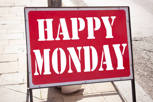 istock Conceptual hand writing text caption inspiration showing Happy Monday . Business concept for Greeting Announcement written on old announcement road sign with background and copy space 878662562