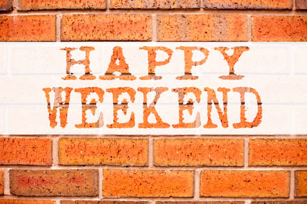 istock Conceptual announcement text caption inspiration showing Happy Weekend. Business concept for Holiday Day Off Celebration written on old brick background with copy space 878674530