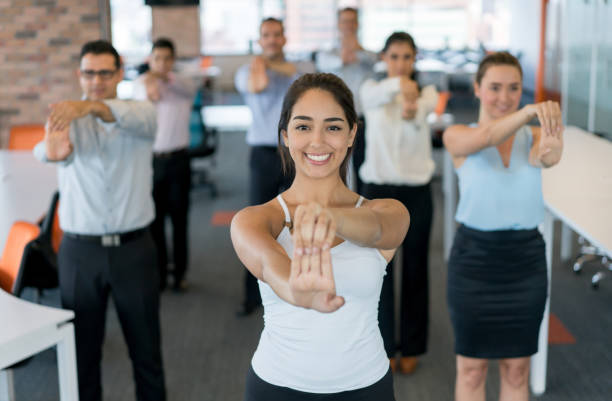 Business people on an active break at the office