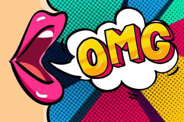 OMG Message in pop art style vector art illustration