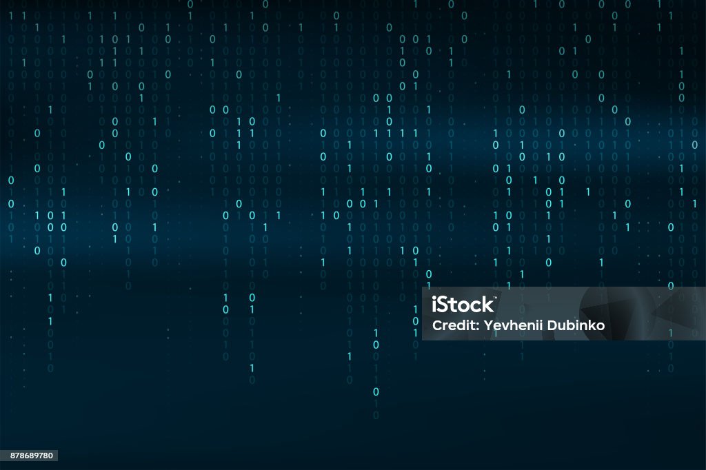 Abstract Binary Code Background Falling Streaming Binary Code ...