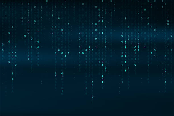 Abstract binary code background. Falling, streaming binary code background. Digital technology wallpaper Abstract binary code background. Falling, streaming binary code background. Digital technology wallpaper. Cyber data, decryption and encryption. Hacker background concept. Vector zero errors stock illustrations