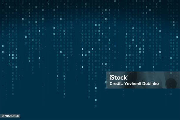 Abstract Binary Code Background Falling Streaming Binary Code ...
