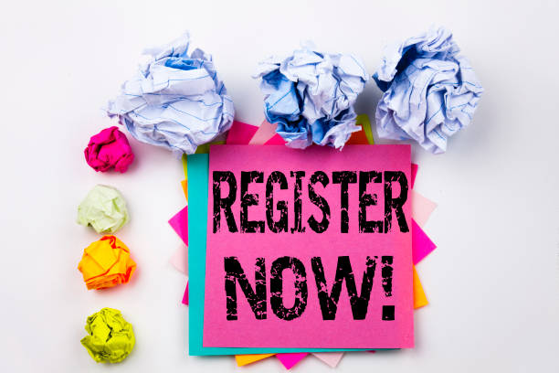 istock Writing text showing Register Now written on sticky note in office with screw paper balls. Business concept for Internet Registration Subscribe on the white isolated background. 878706486