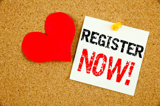 istock Conceptual hand writing text caption inspiration showing Register Now concept for Internet Registration Subscribe and Love written on sticky note, reminder cork background with copy space 878708816
