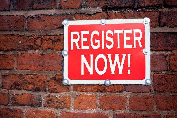 istock Hand writing text caption inspiration showing Register Now concept meaning Internet Registration Subscribe written on old announcement road sign with background and copy space 878709200