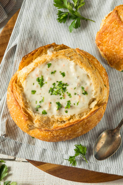 istock New England Clam Chowder in a Bread Bowl 878711738
