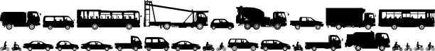 Vehicles Vehicles. truck silhouettes stock illustrations