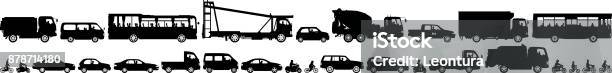Vehicles Stock Illustration - Download Image Now - Car, Cut Out, Outline