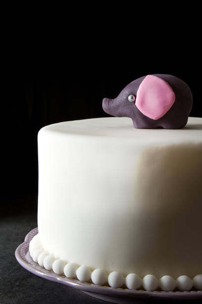 Cake for children's birthday with marzipan.