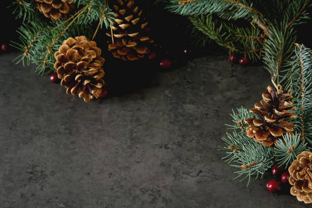 istock Christmas tree bells. New Year dark background. 878718308