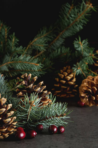 istock Christmas tree bells. New Year dark background. 878718312