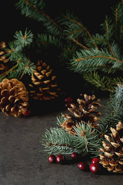 istock Christmas tree bells. New Year dark background. 878718502