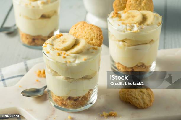 Sweet Homemade Banana Pudding Stock Photo - Download Image Now - Banana, Mousse - Dessert, Dessert - Sweet Food