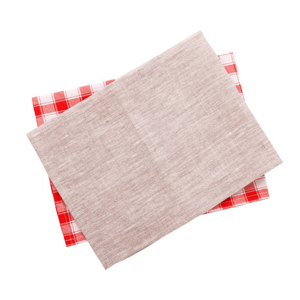 istock Napkin. Stack of colorful dish towels isolated on white 878730582