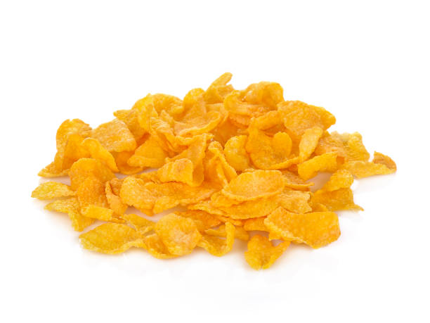 istock Pile of cornflakes, isolated on white background 878734204