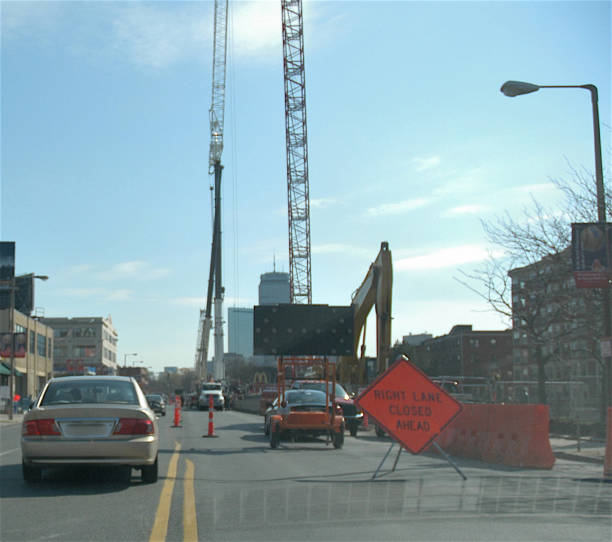 Building with Cranes #2 Boston, MA. stock photo