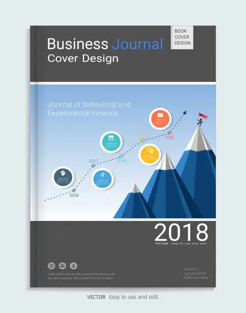 Vector illustration of Business journal cover design template, Can be adapt to annual report, brochure, flyer, leaflet, fact sheet, sale kit, catalog, magazine, booklet, portfolio, poster, Vector template in A4 size.