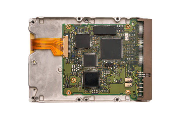 istock Hdd isolated on white background. Back side of the hard disk 878753384