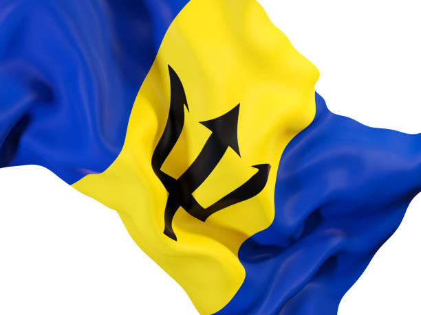 istock Waving flag of barbados 878754078