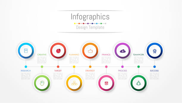 Infographic design elements for your business data with 9 options, parts, steps, timelines or processes. Vector Illustration. Infographic design elements for your business data with 9 options, parts, steps, timelines or processes. Vector Illustration. 8 9 years stock illustrations