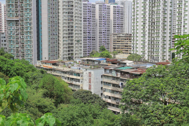 istock old apartment building in Hong Kong 878761424