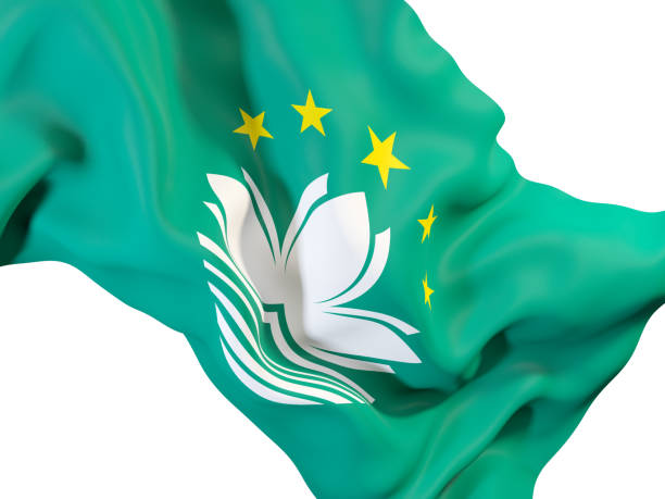 istock Waving flag of macao 878786598