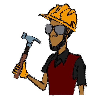 Cartoon Worker With Tool Stock Illustration - Download Image Now - Adult,  Adults Only, Blue-collar Worker - iStock
