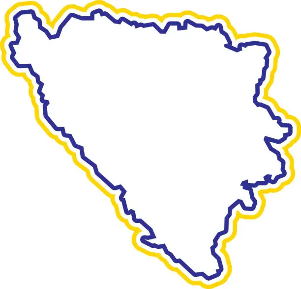 Vector illustration of Bosnia and Herzegovina Outline