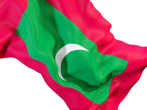 istock Waving flag of maldives 878797748