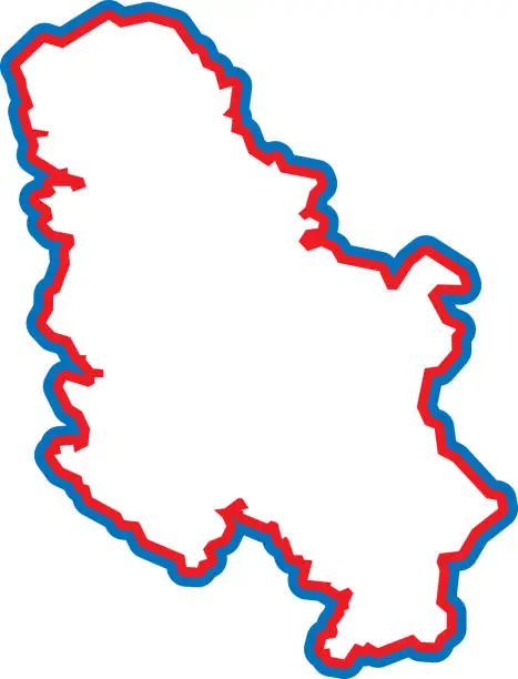 Vector illustration of Serbia Outline