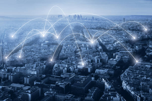 communication and network connection concept communication and network connection concept, internet background with many links cyber-center stock pictures, royalty-free photos & images