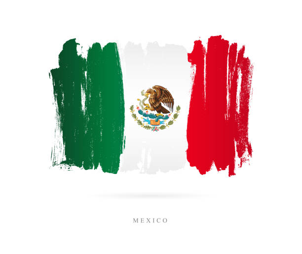 Flag of Mexico. Vector illustration Flag of Mexico. Vector illustration on white background. Beautiful brush strokes. Abstract concept. Elements for design. mexico stock illustrations