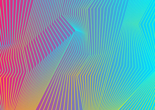 ilustraciones, imágenes clip art, dibujos animados e iconos de stock de diseño de patrones de líneas curvas coloridas - geometry backgrounds single line striped