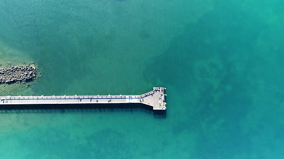 Aerial view of Wellington Point is a suburb of Redland City, Brisbane, Queensland. The suburb derives its name from Wellington Point which extends prominently into Moreton Bay.