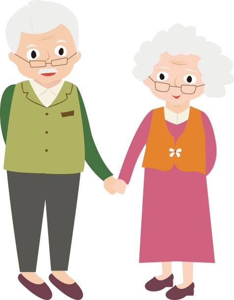 61 Senior Korean Couple Illustrations Illustrations & Clip Art - iStock