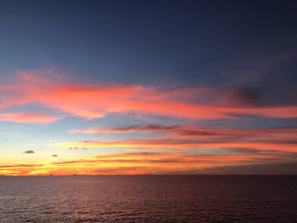 istock Orange sky in sunset time with beautiful sea and wave 878843946