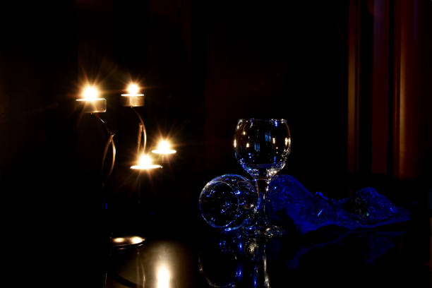 istock Wine glasses in the dark 878844448