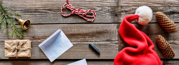 istock Conception: Christmas. A man writes a letter to Santa Claus 878855344