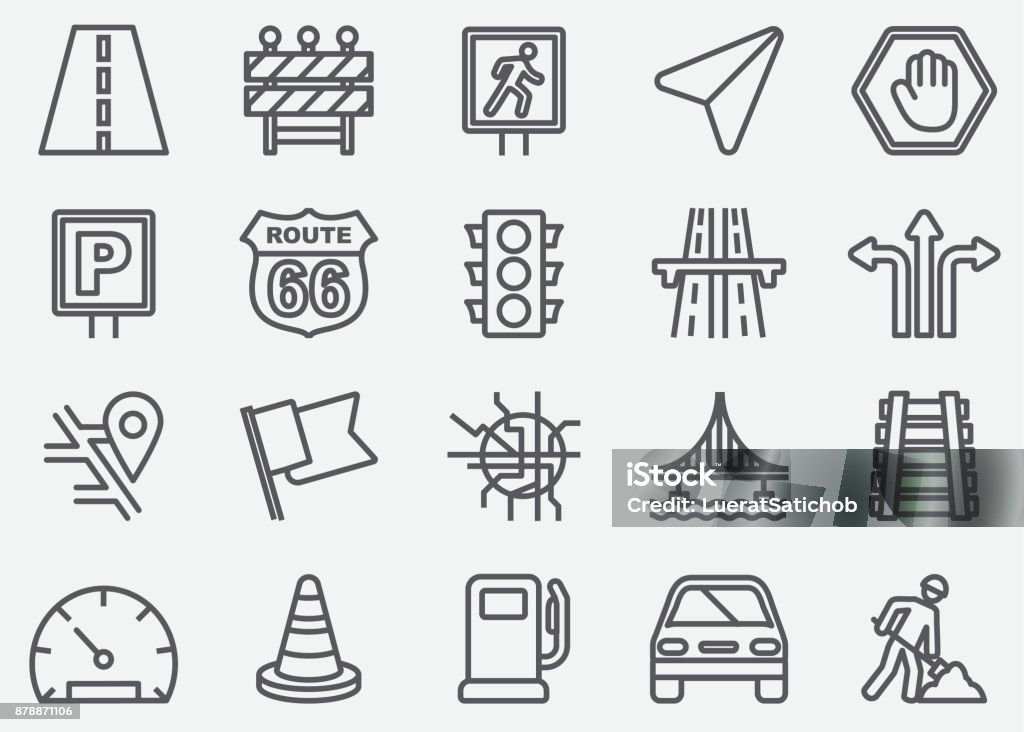 Traffic Line Icons Icon Symbol stock vector