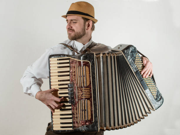 istock The musician playing the accordion 878879940