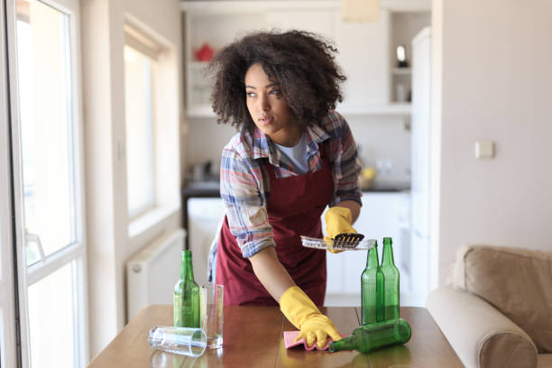 istock Young Woman Cleaning Kitchen 878888214