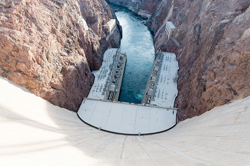 Hoover dam at Henderson Nevada near the city of Las Vegas, United States.