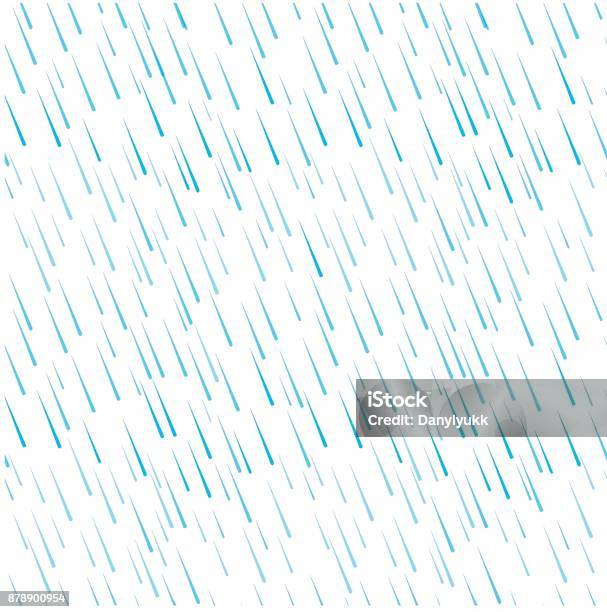 Seamless Pattern Of Blue Rain Water Drops On White Stock Illustration - Download Image Now - Rain, Pattern, Illustration