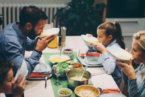 istock Family On Weekend Luch At Home 878902362